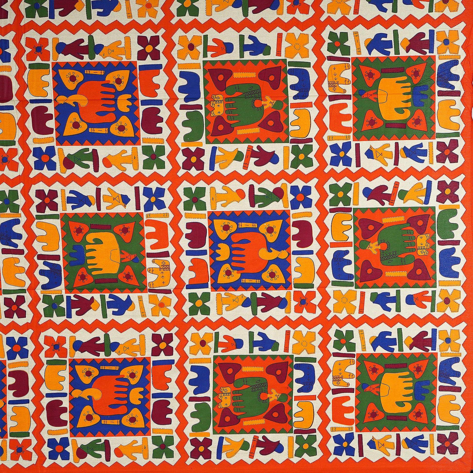 Jaipuri 100% Cotton Double Size Bedsheet with 2 Pillow Covers ( Orange , 280 TC ) JAIPUR PRINTS