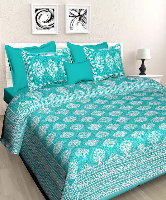 Jaipuri 100% Cotton Double Size Bedsheet ( 280 TC ) JAIPUR PRINTS