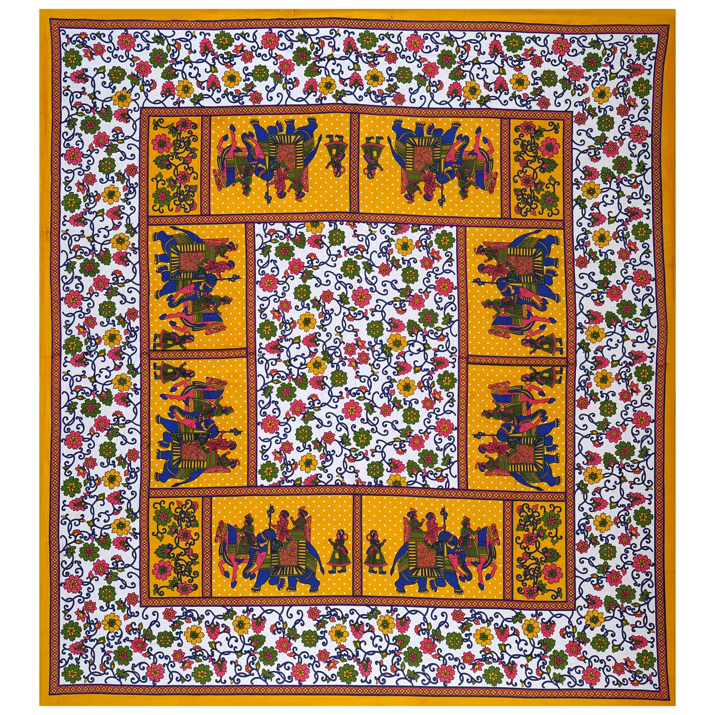 Jaipuri 100 % Cotton Double Size Bedsheet  ( 280 TC ) JAIPUR PRINTS