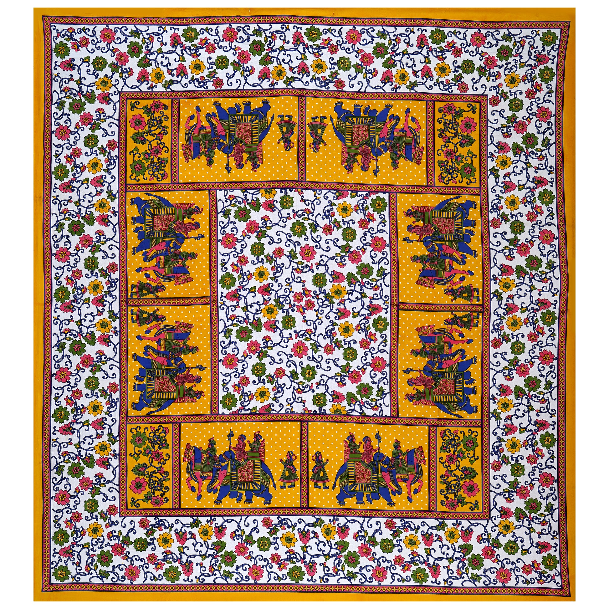 Jaipuri 100 % Cotton Double Size Bedsheet  ( 280 TC ) JAIPUR PRINTS