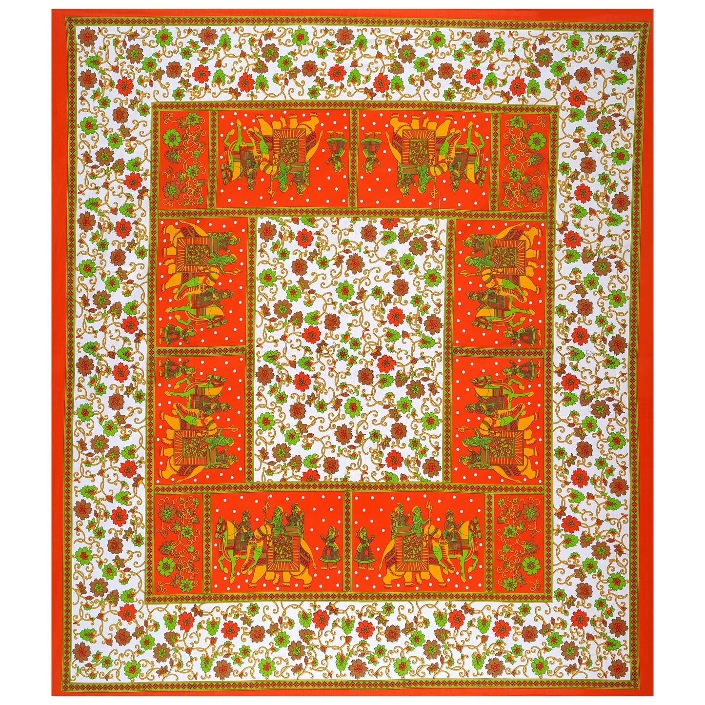 Jaipuri 100 % Cotton Double Size Bedsheet  ( 280 TC ) JAIPUR PRINTS