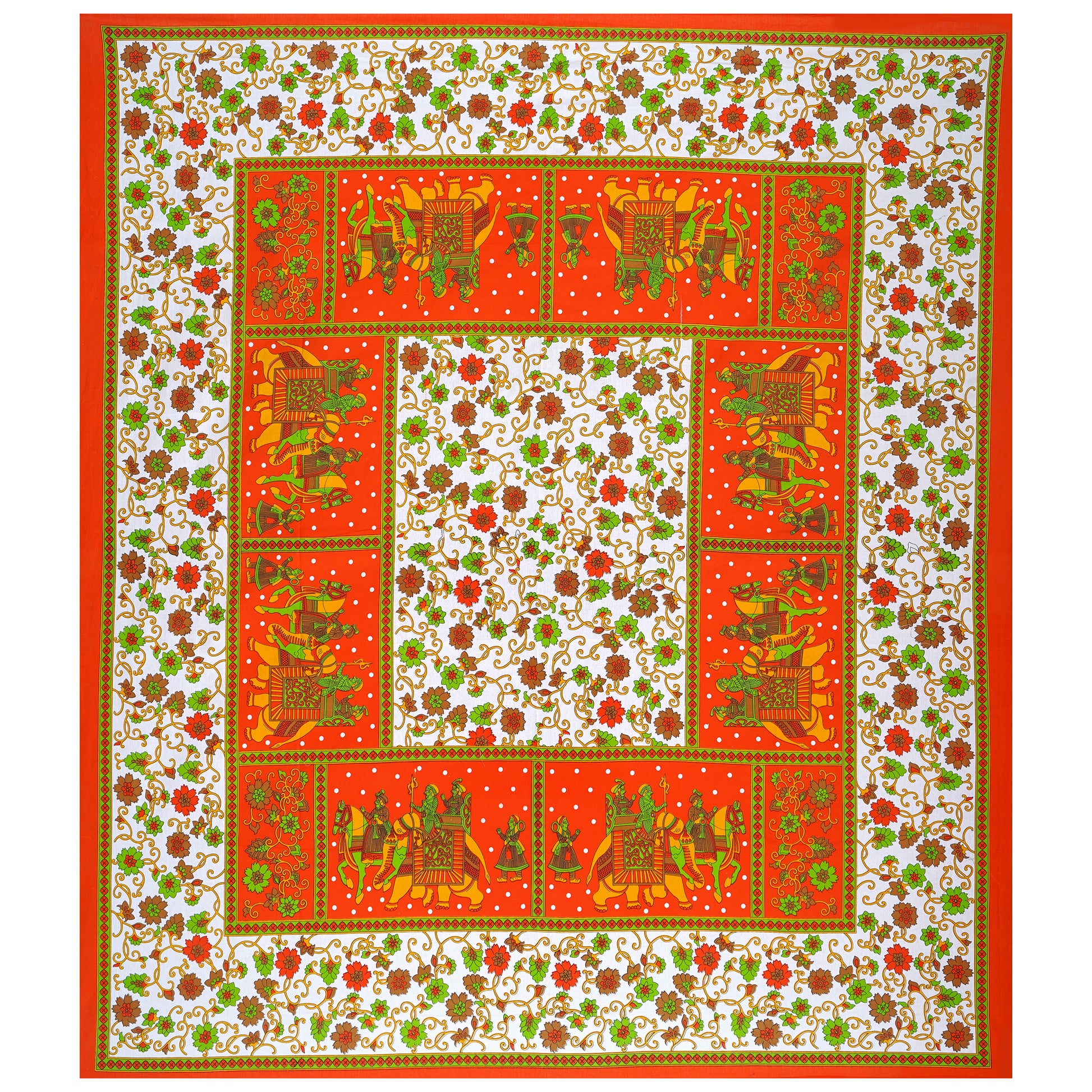 Jaipuri 100 % Cotton Double Size Bedsheet  ( 280 TC ) JAIPUR PRINTS