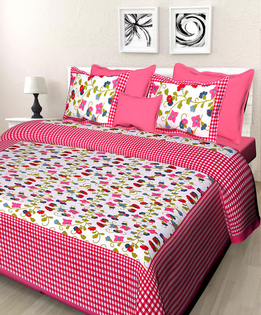 Jaipuri 100% Cotton Double Size Bedsheet with 2 Pillow Covers ( 280 TC ) JAIPUR PRINTS
