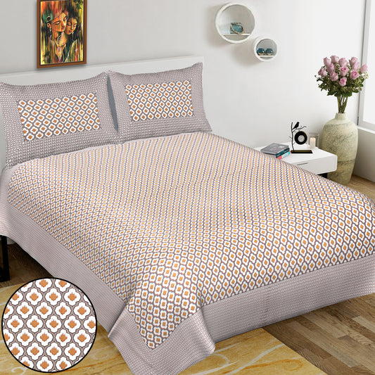 Jaipuri Bedsheet 100% Cotton Rajasthani Traditional Super King Size  Bedsheet with 2 Pillow Cover 100*108 www,JaipurToHome.com
