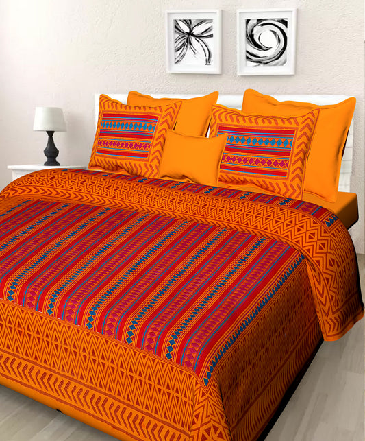 Jaipuri 100% Cotton Double Size Bedsheet with 2 Pillow Covers ( 280 TC ) JAIPUR PRINTS