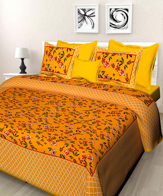 Jaipuri 100 % Cotton Double Size Bedsheet with 2 Pillow Covers ( 280 TC ) www.jaipurtohome.com