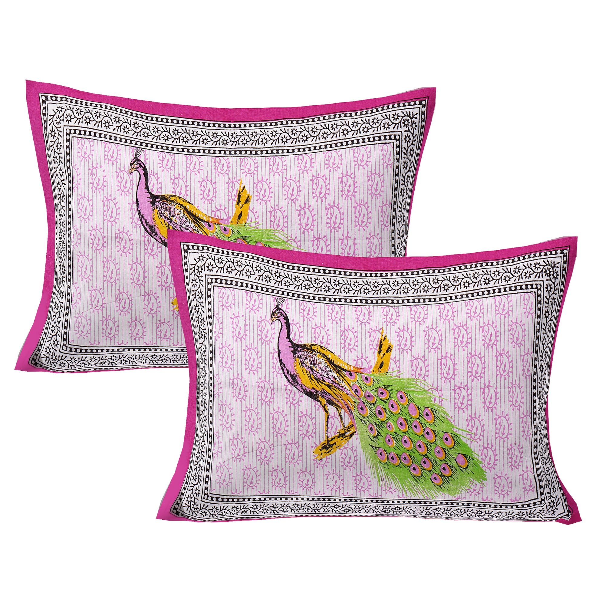 Jaipuri 100% Cotton Peacock Print Double Size Bedsheet ( 280 TC ) www.jaipurtohome.com