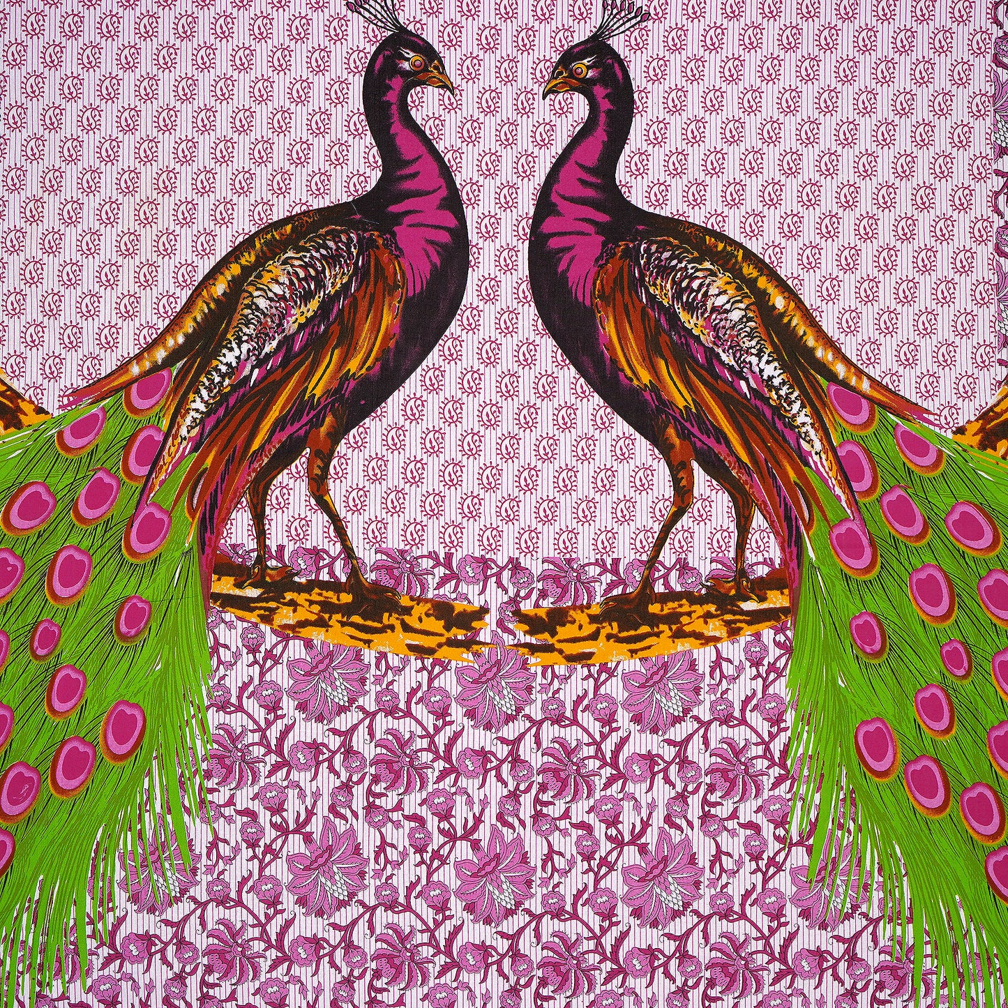 Jaipuri 100% Cotton Peacock Print Double Size Bedsheet ( 280 TC ) www.jaipurtohome.com