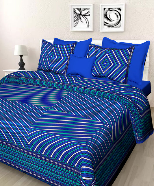 Jaipuri 100% Cotton Double Size Bedsheet ( 280 TC ) JAIPUR PRINTS