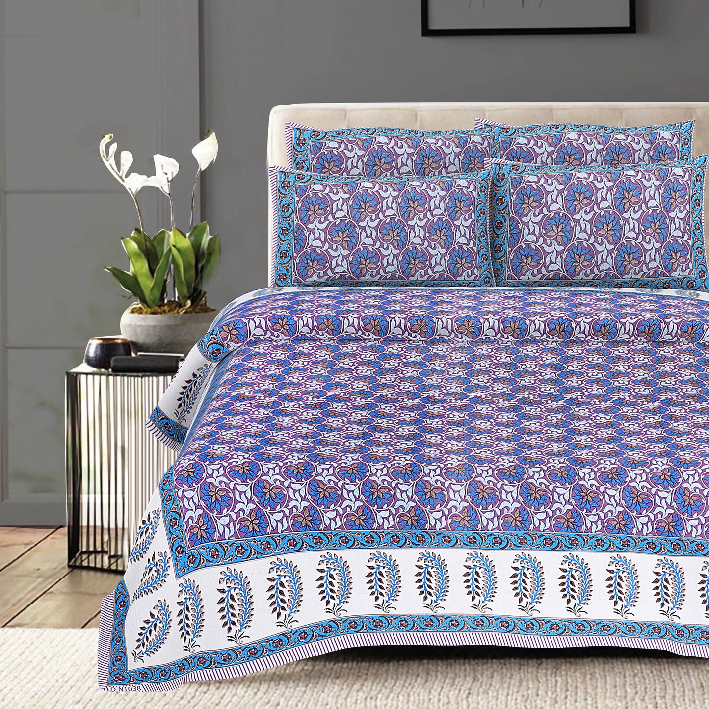 100% Cotton King Size Bedsheet with 2 Pillow Covers www.jaipurtohome.com