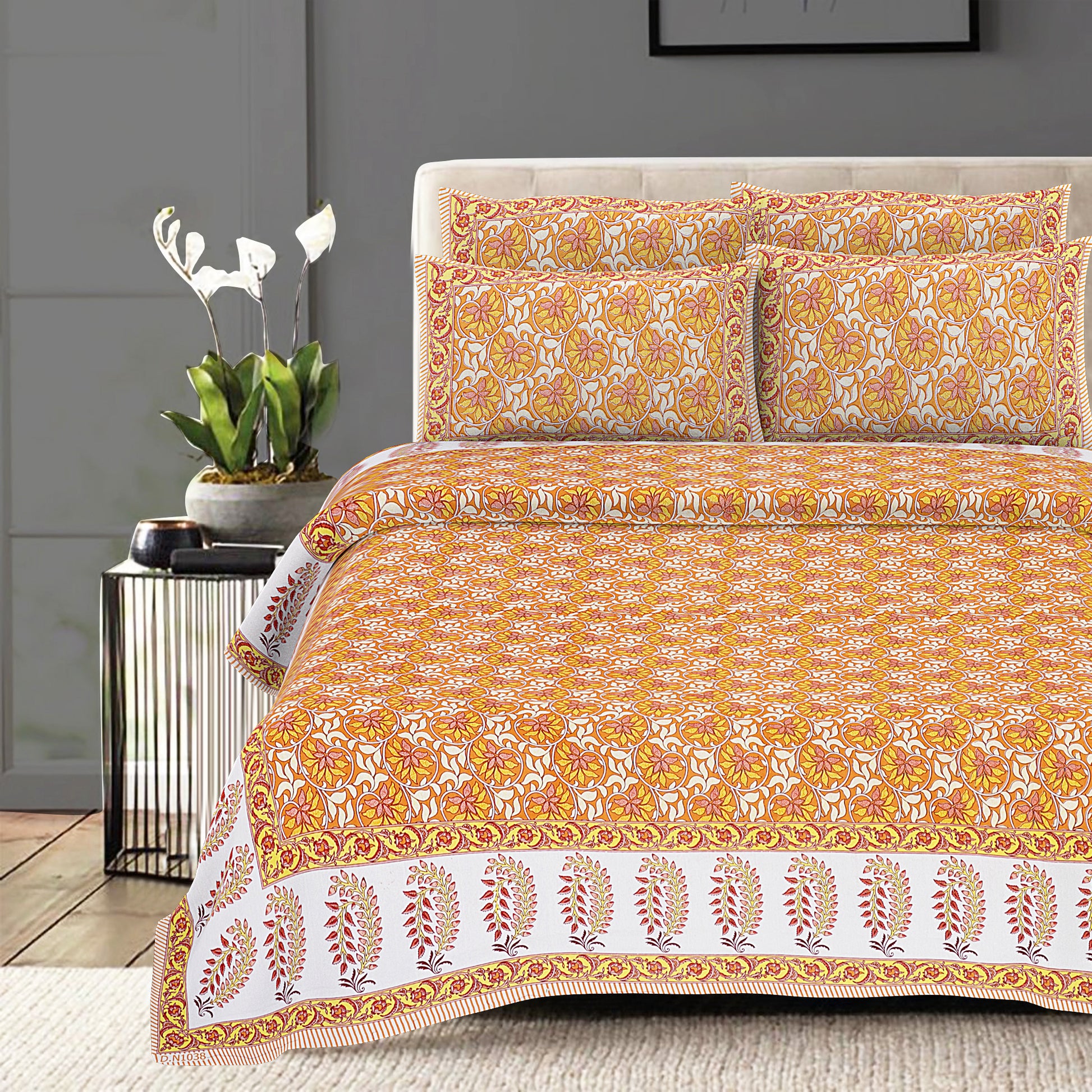 100% Cotton King Size Bedsheet with 2 Pillow Covers www.jaipurtohome.com