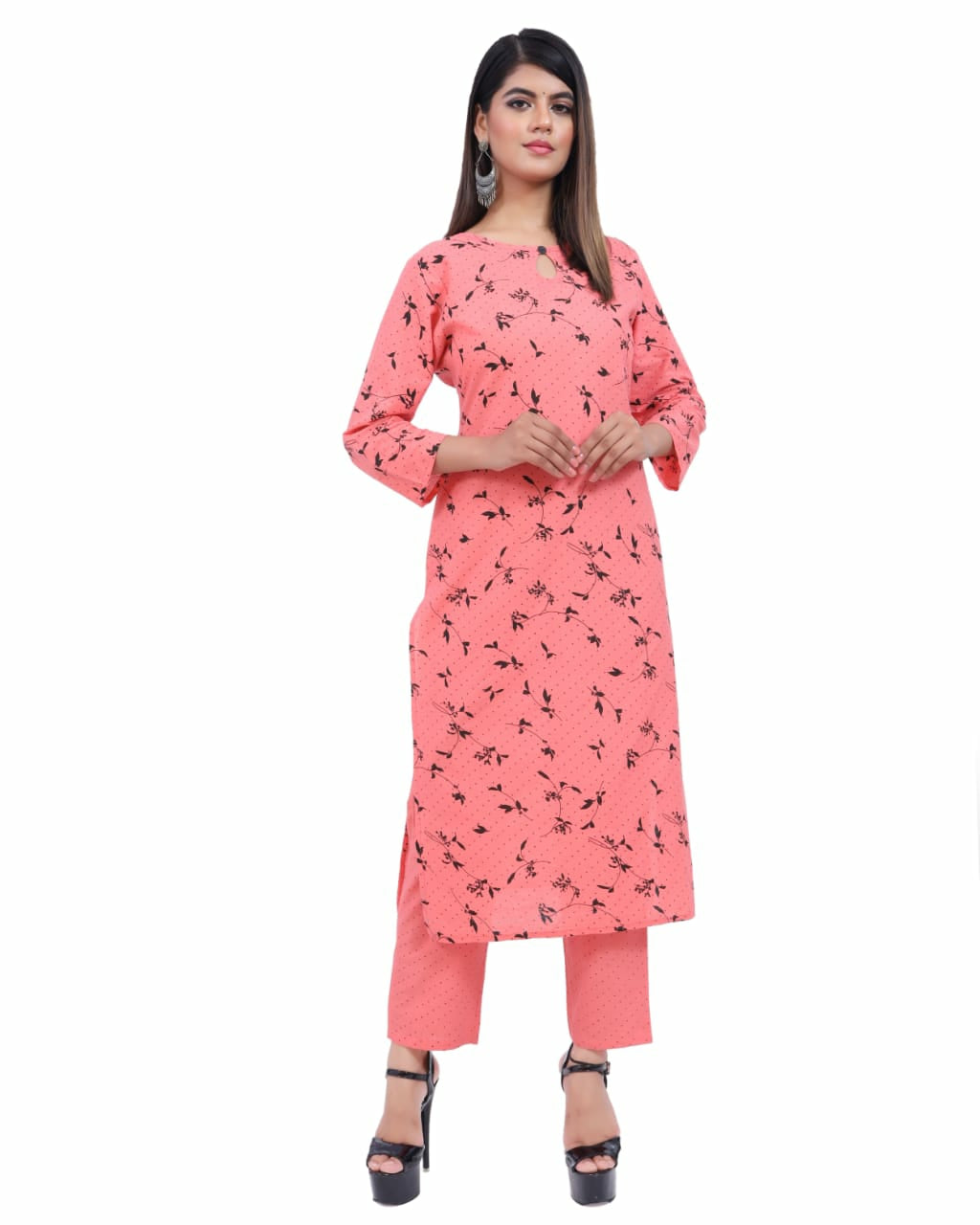 Pink Jaipuri Women's Fashion Cotton Kurti with Palazzo Pants Set –  www.