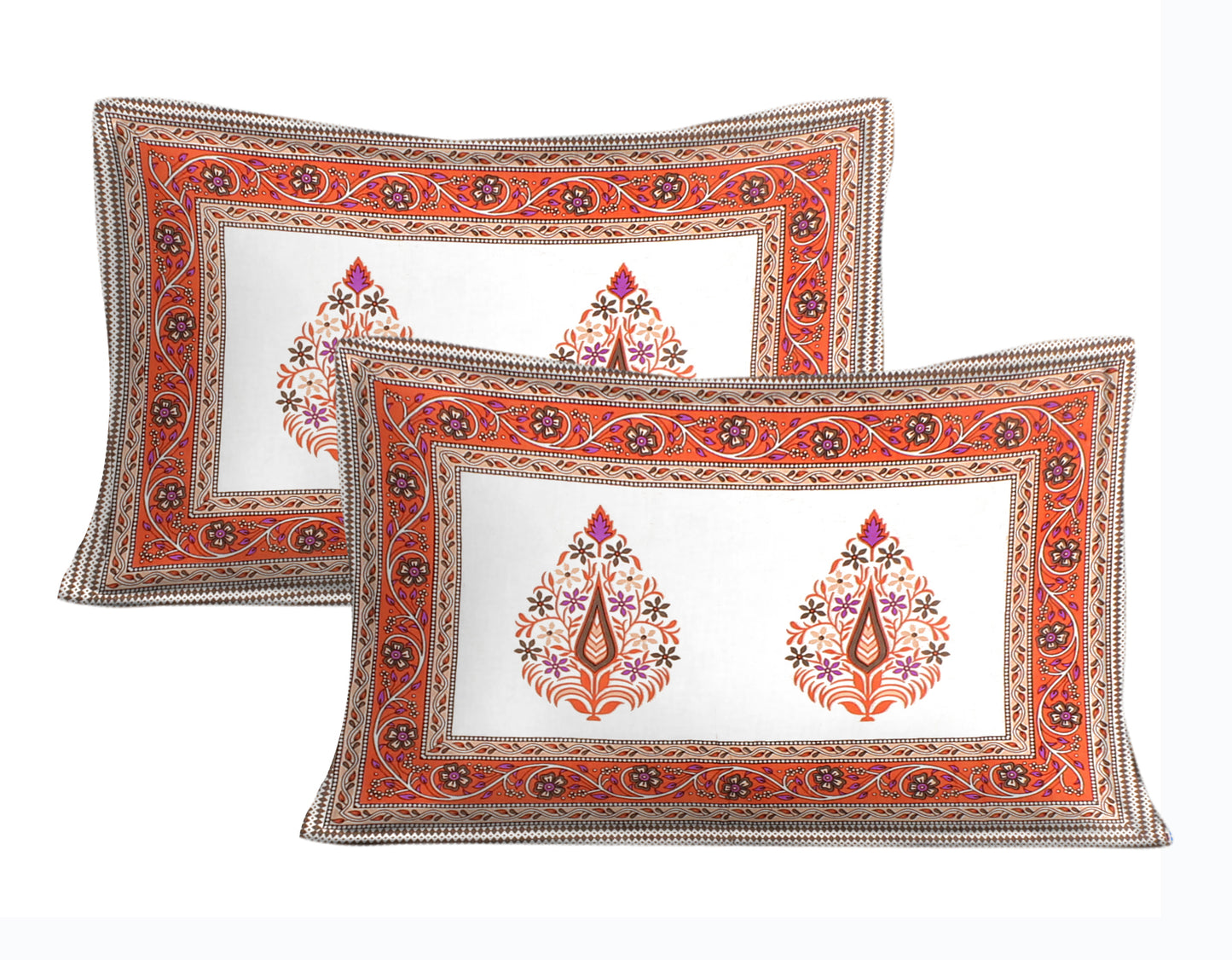 Jaipuri Bedsheet 100% Cotton Rajasthani Traditional Super King Size Bedsheet with 2 Pillow Cover 100*108 www,JaipurToHome.com