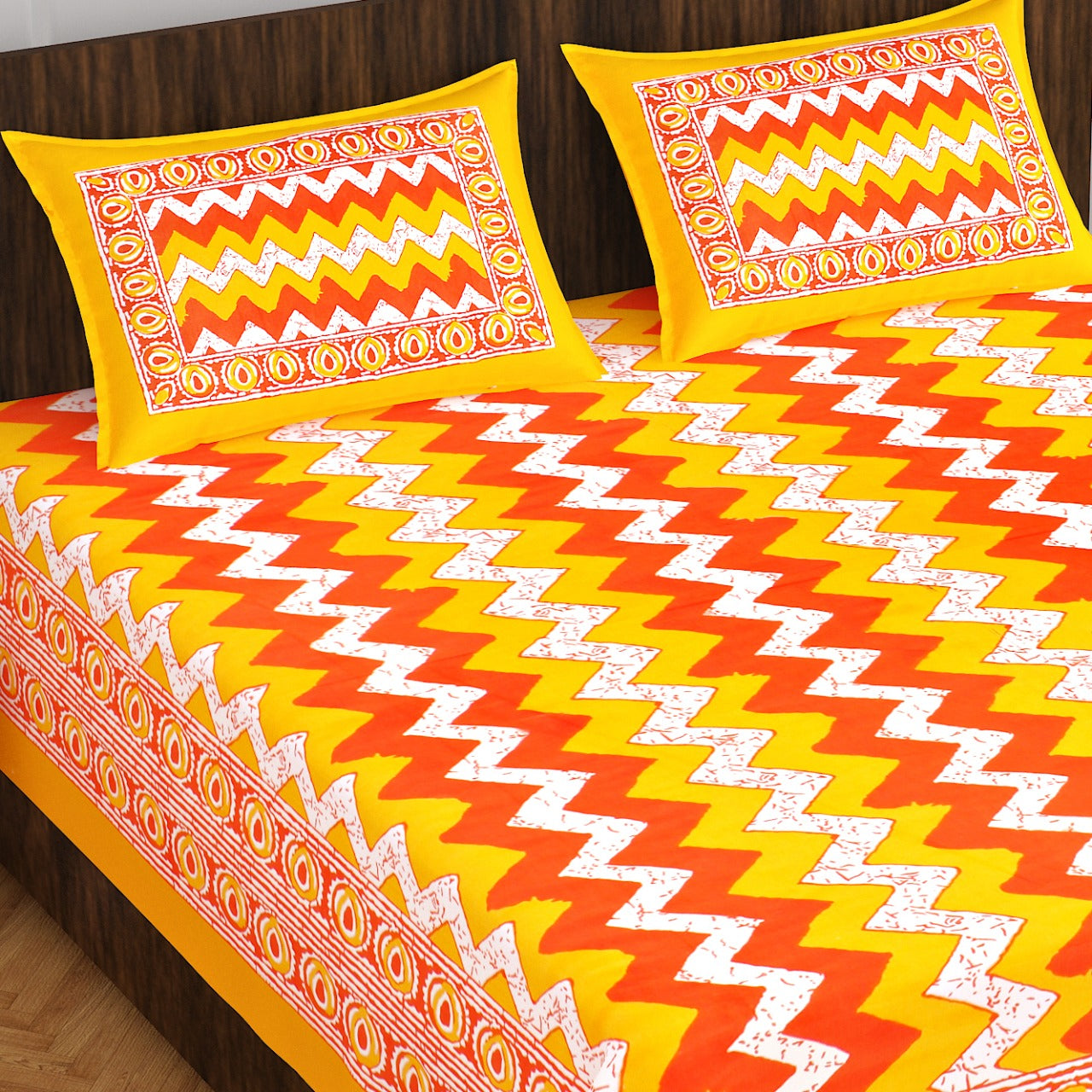 Trendy Bedsheet 100% Cotton Bedsheet 280-TC Cotton Queen Size Bedsheet With 2 Pillow Cover www.jaipurtohome.com