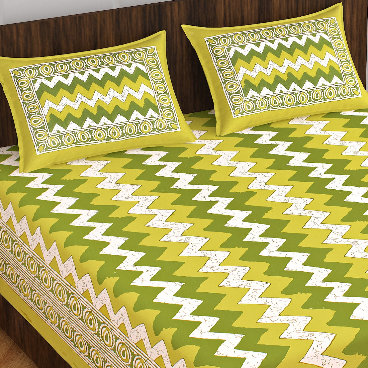 Trendy Bedsheet 100% Cotton Bedsheet 280-TC Cotton Queen Size Bedsheet With 2 Pillow Cover www.jaipurtohome.com