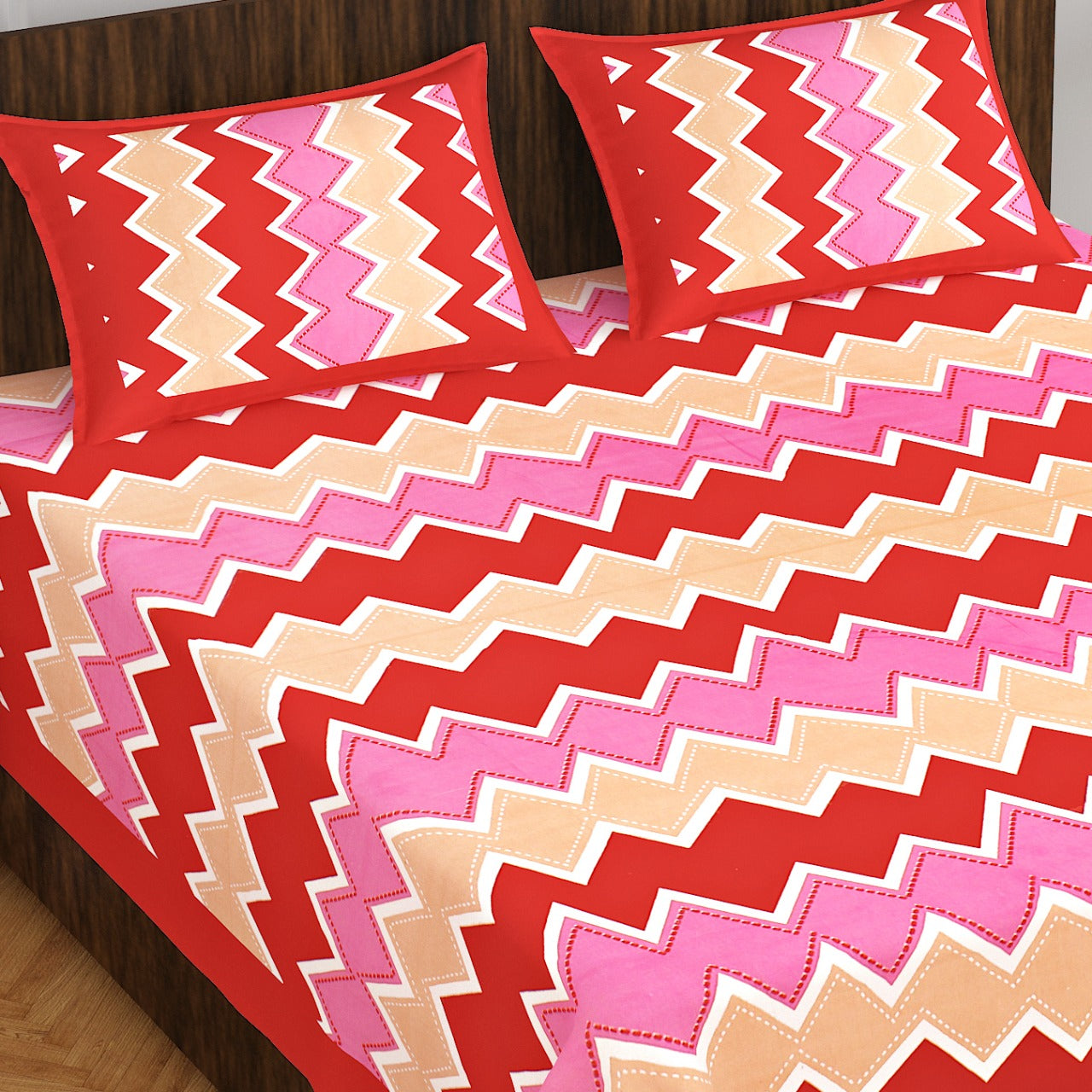 Trendy Bedsheet 100% Cotton Bedsheet 280-TC Cotton Queen Size Bedsheet With 2 Pillow Cover www.jaipurtohome.com