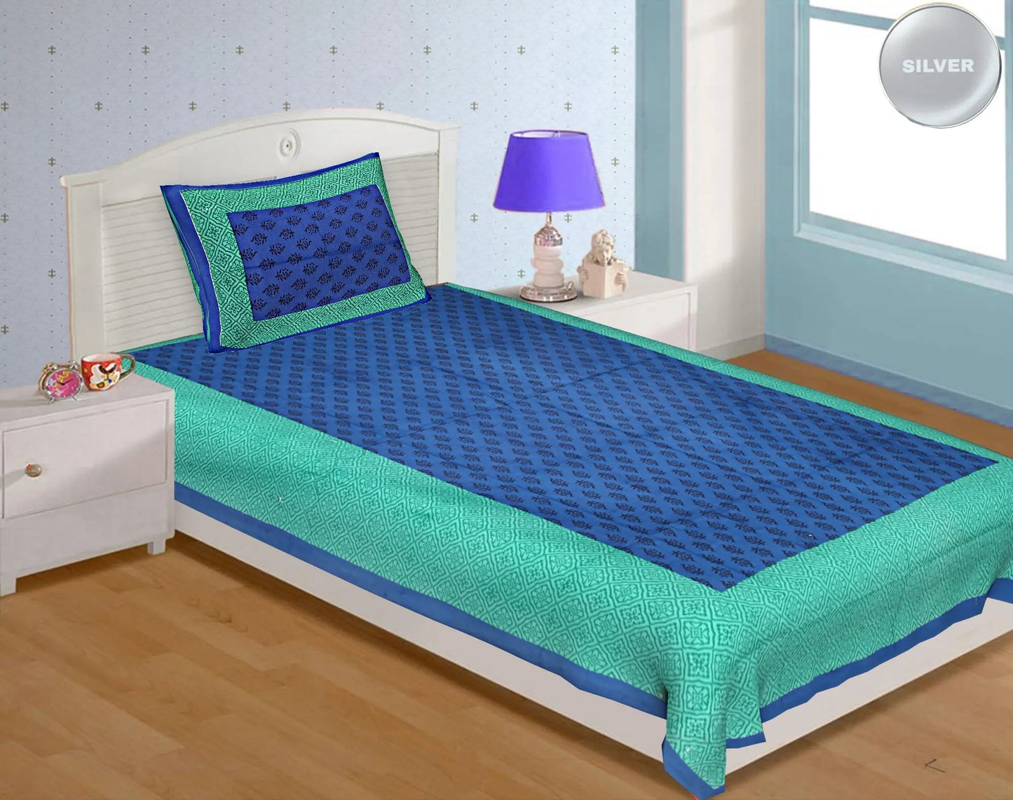 Jaipuri 100% Cotton Single Bedsheet Jaipur To Home