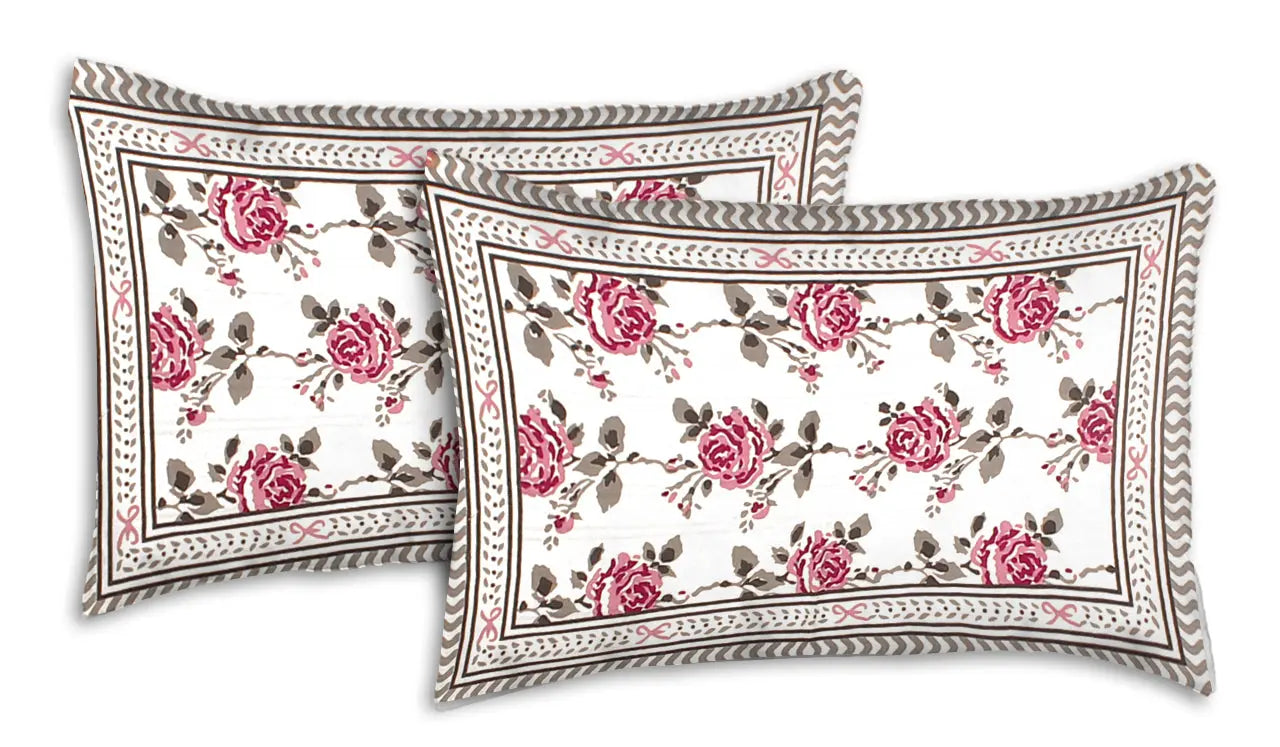 Jaipuri Bedsheet 100% Cotton Rajasthani Traditional Super King Size Bedsheet with 2 Pillow Cover 100*108 www,JaipurToHome.com