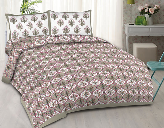 100% Cotton King Size Bedsheet with 2 Pillow Covers www.jaipurtohome.com