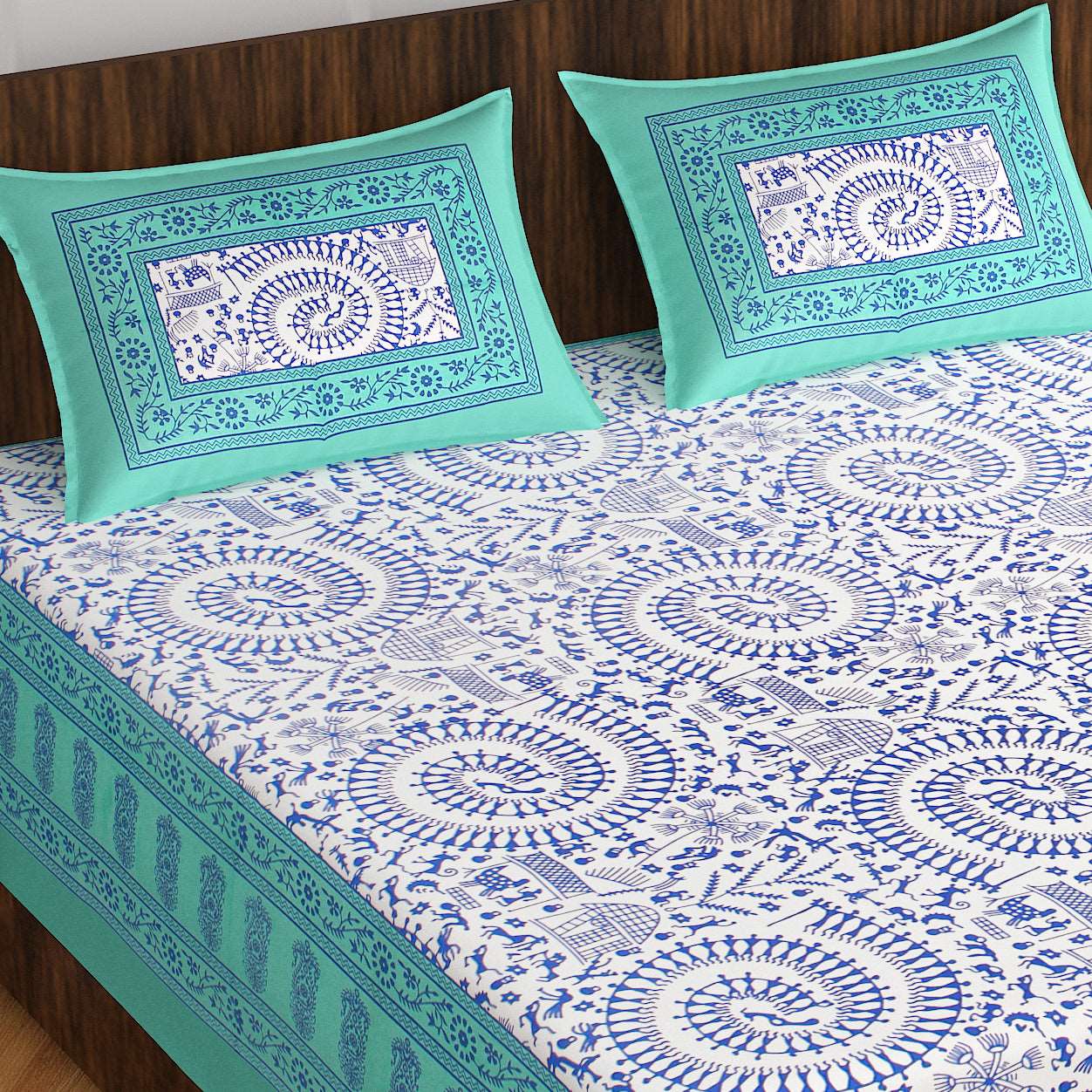 100% Cotton Bedsheet 280-TC Cotton Queen Size Bedsheet With 2 Pillow Cover's www.jaipurtohome.com