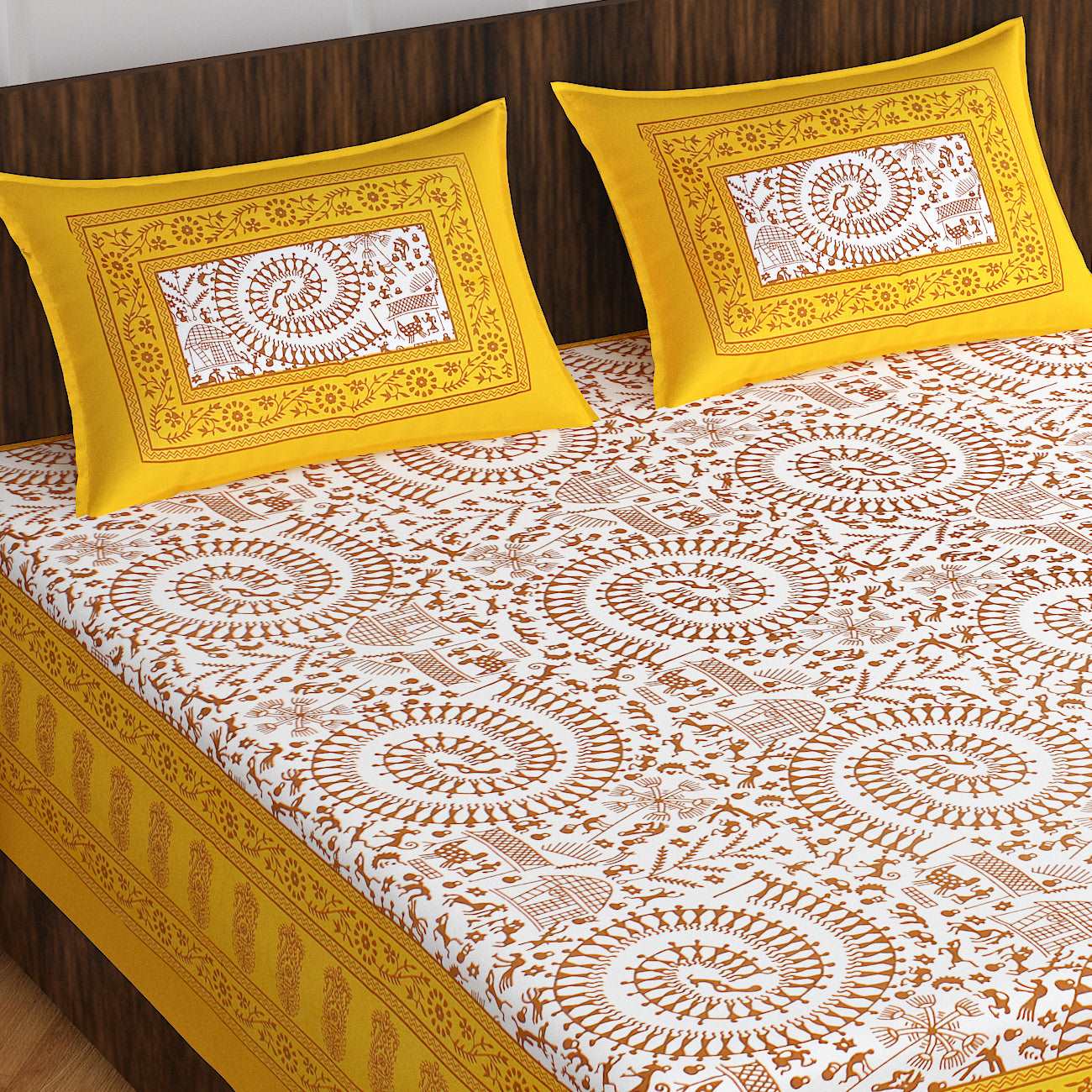 100% Cotton Bedsheet 280-TC Cotton Queen Size Bedsheet With 2 Pillow Cover's www.jaipurtohome.com