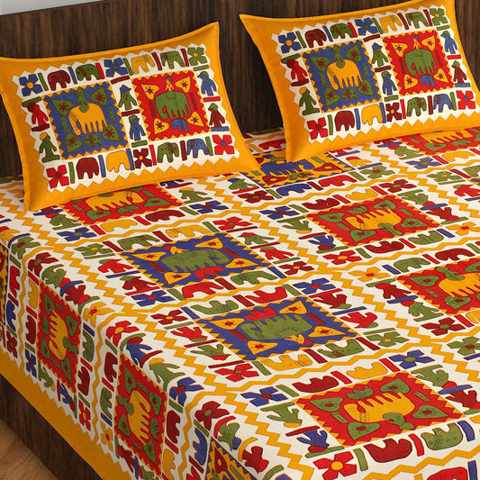 100% Cotton Bedsheet 280-TC Cotton Queen Size Bedsheet With 2 Pillow Cover www.jaipurtohome.com