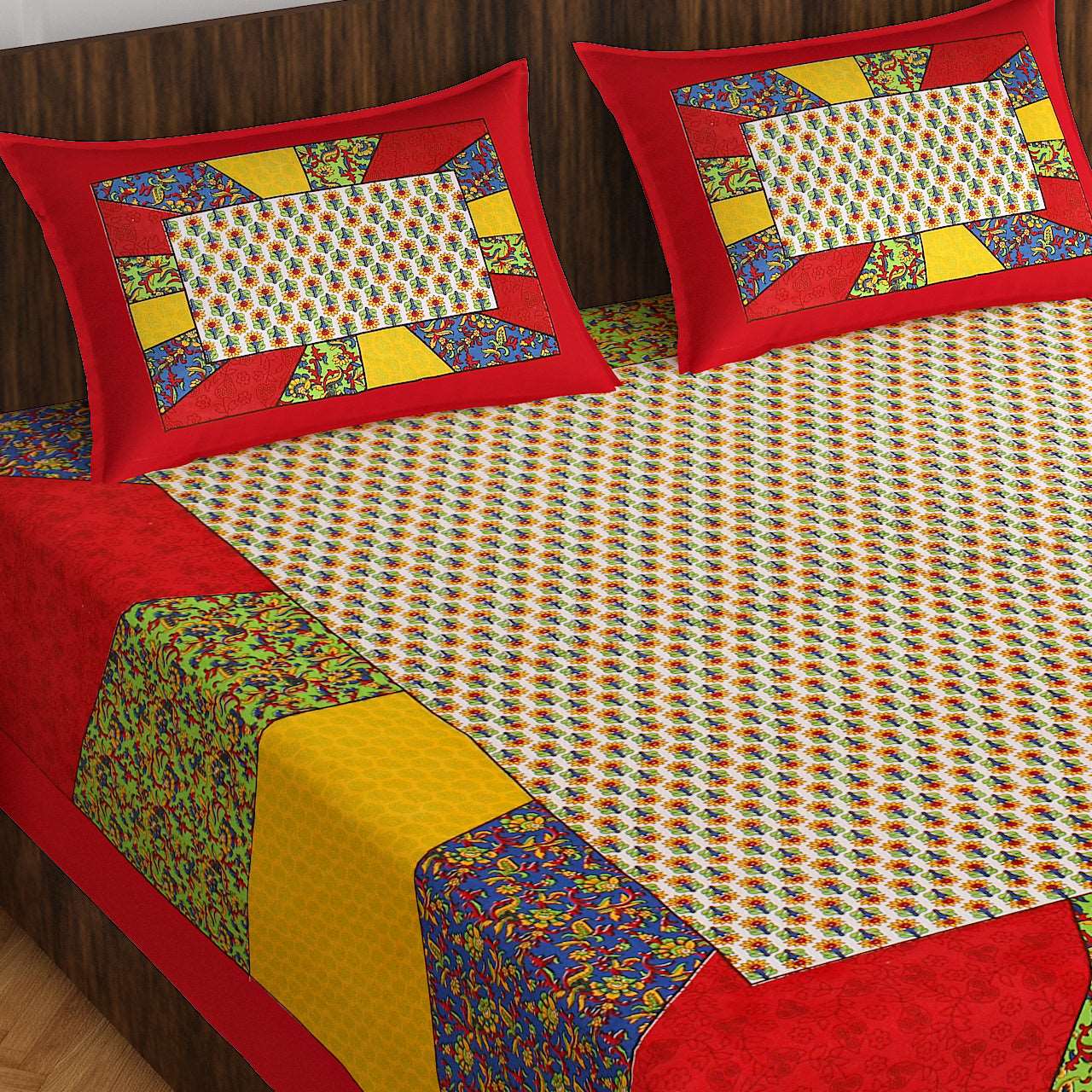 100% Cotton Bedsheet 280-TC Cotton Queen Size Bedsheet With 2 Pillow Cover www.jaipurtohome.com