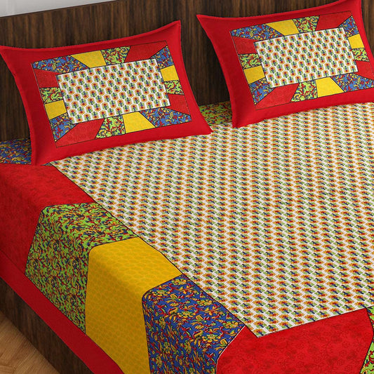 100% Cotton Bedsheet 280-TC Cotton Queen Size Bedsheet With 2 Pillow Cover www.jaipurtohome.com