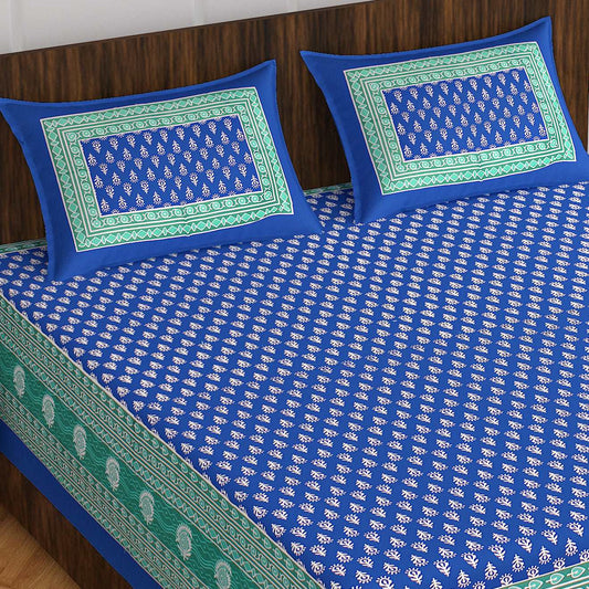 100% Cotton Bedsheet 280-TC Cotton Queen Size Bedsheet With 2 Pillow Cover www.jaipurtohome.com