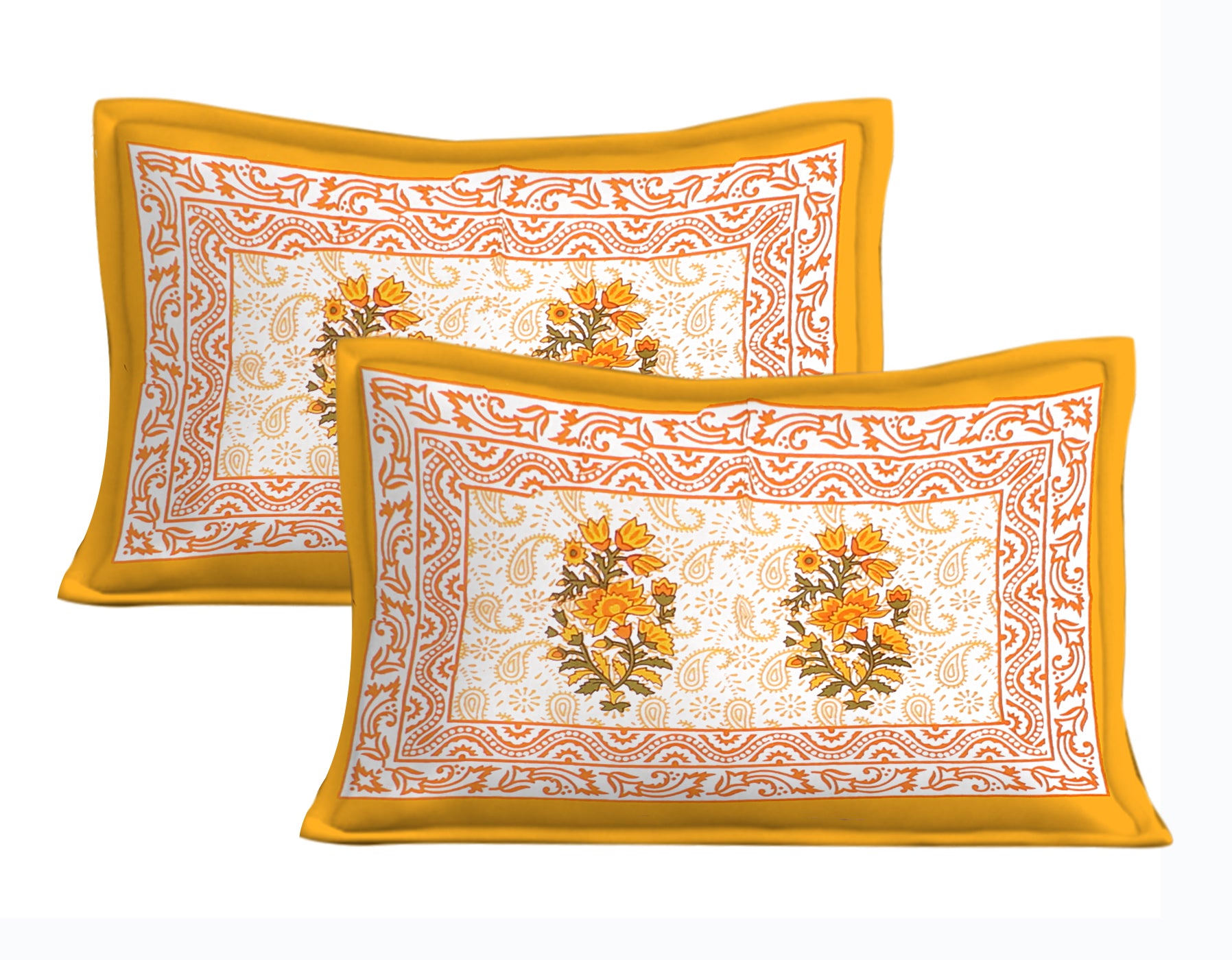 JAIPURI 100% Cotton Rajasthani Jaipuri Queen Size Bedsheet with 2 Pillow Cover. www.jaipurtohome.com
