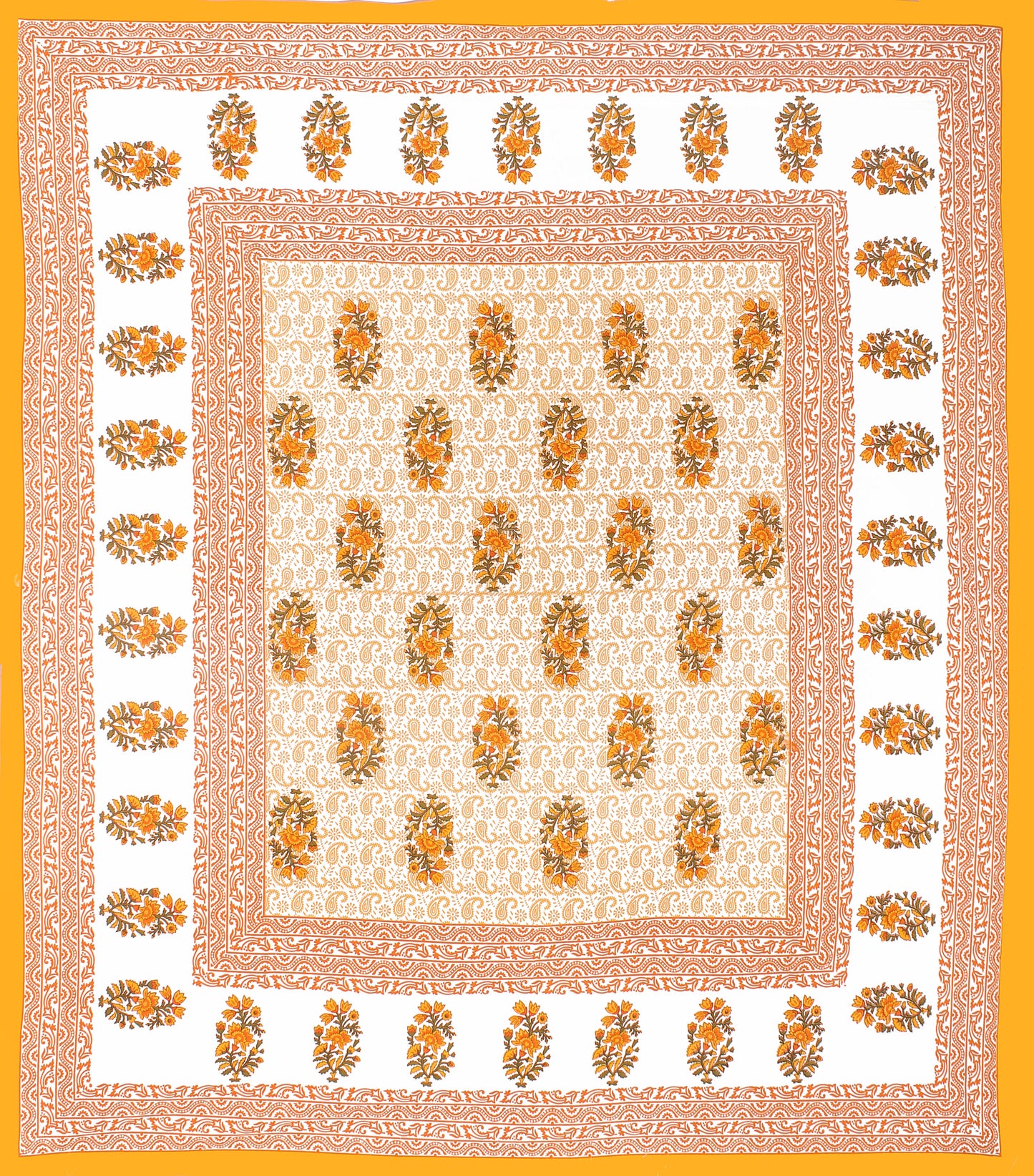 JAIPURI 100% Cotton Rajasthani Jaipuri Queen Size Bedsheet with 2 Pillow Cover. www.jaipurtohome.com