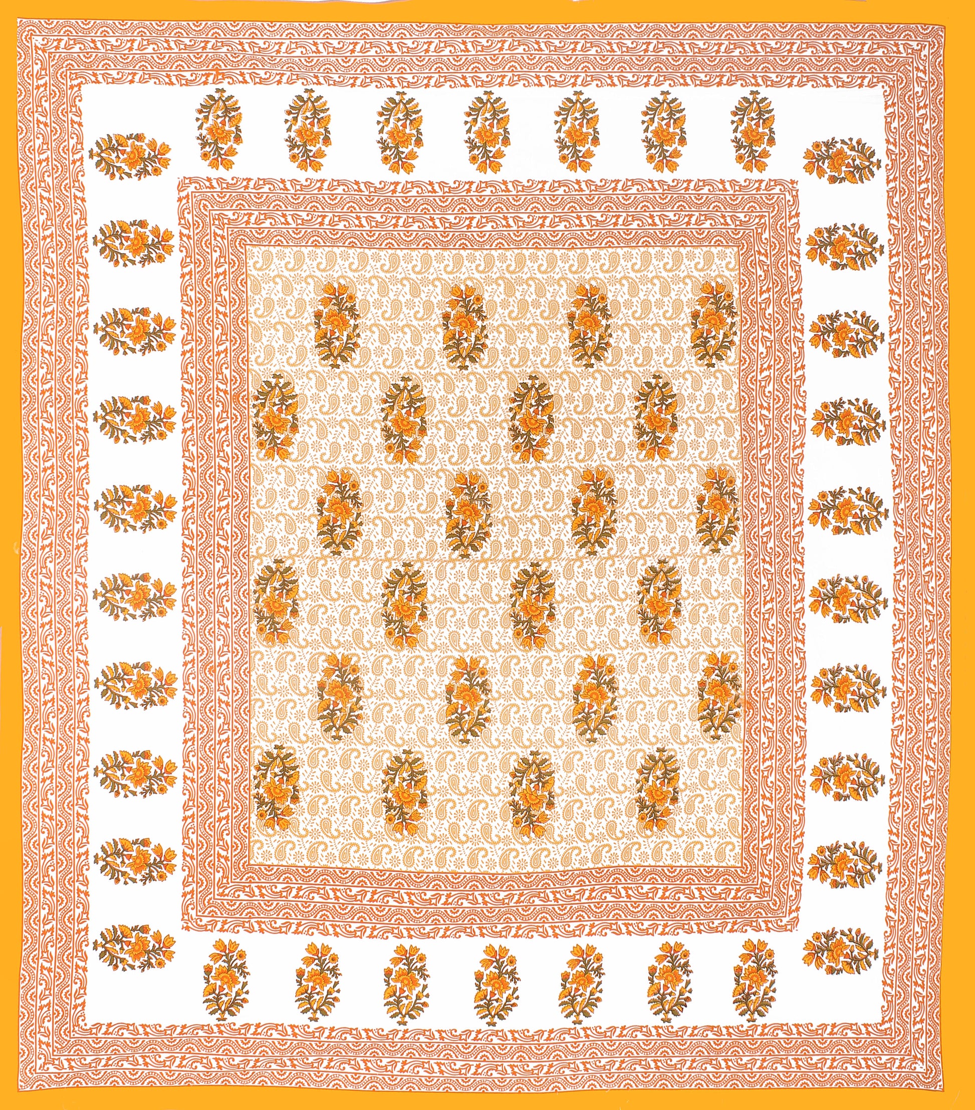 JAIPURI 100% Cotton Rajasthani Jaipuri Queen Size Bedsheet with 2 Pillow Cover. www.jaipurtohome.com