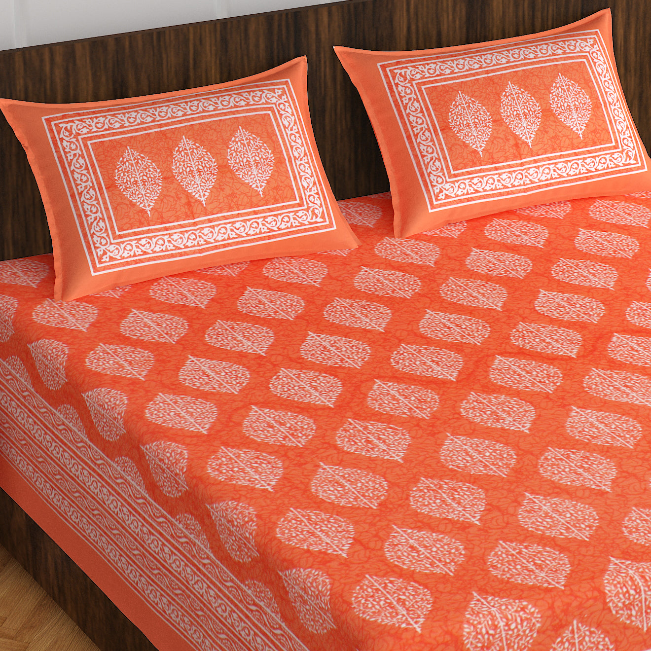 Jaipuri 100% Cotton Rajasthani Jaipuri Queen Size Bedsheet with 2 Pillow Cover. www.jaipurtohome.com