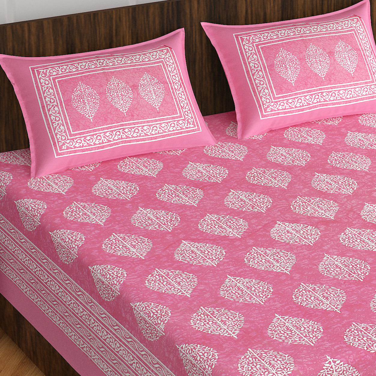 Jaipuri 100% Cotton Rajasthani Jaipuri Queen Size Bedsheet with 2 Pillow Cover. www.jaipurtohome.com