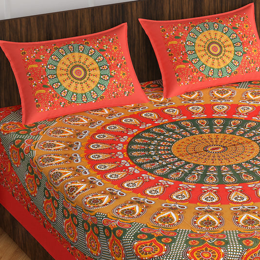 Trendy Bedsheet 100% Cotton Queen Size Bedsheet With 2 Pillow Cover's www.jaipurtohome.com