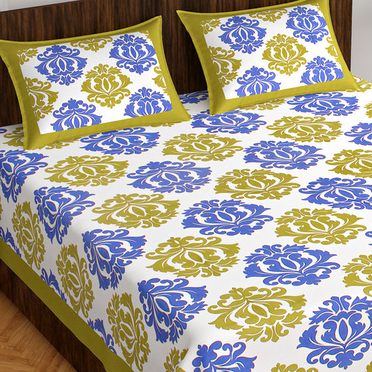 Trendy Bedsheet 100%  Cotton Queen Size Bedsheet With 2 Pillow Cover's www.jaipurtohome.com