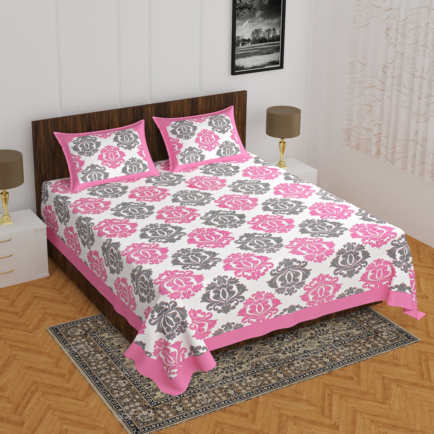 Trendy Bedsheet 100%  Cotton Queen Size Bedsheet With 2 Pillow Cover's www.jaipurtohome.com