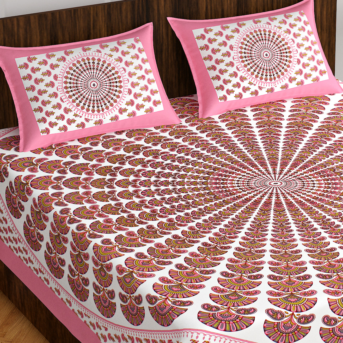 Trendy Bedsheet 100% Cotton Bedsheet 280-TC Cotton Queen Size Bedsheet With 2 Pillow Cover www.jaipurtohome.com