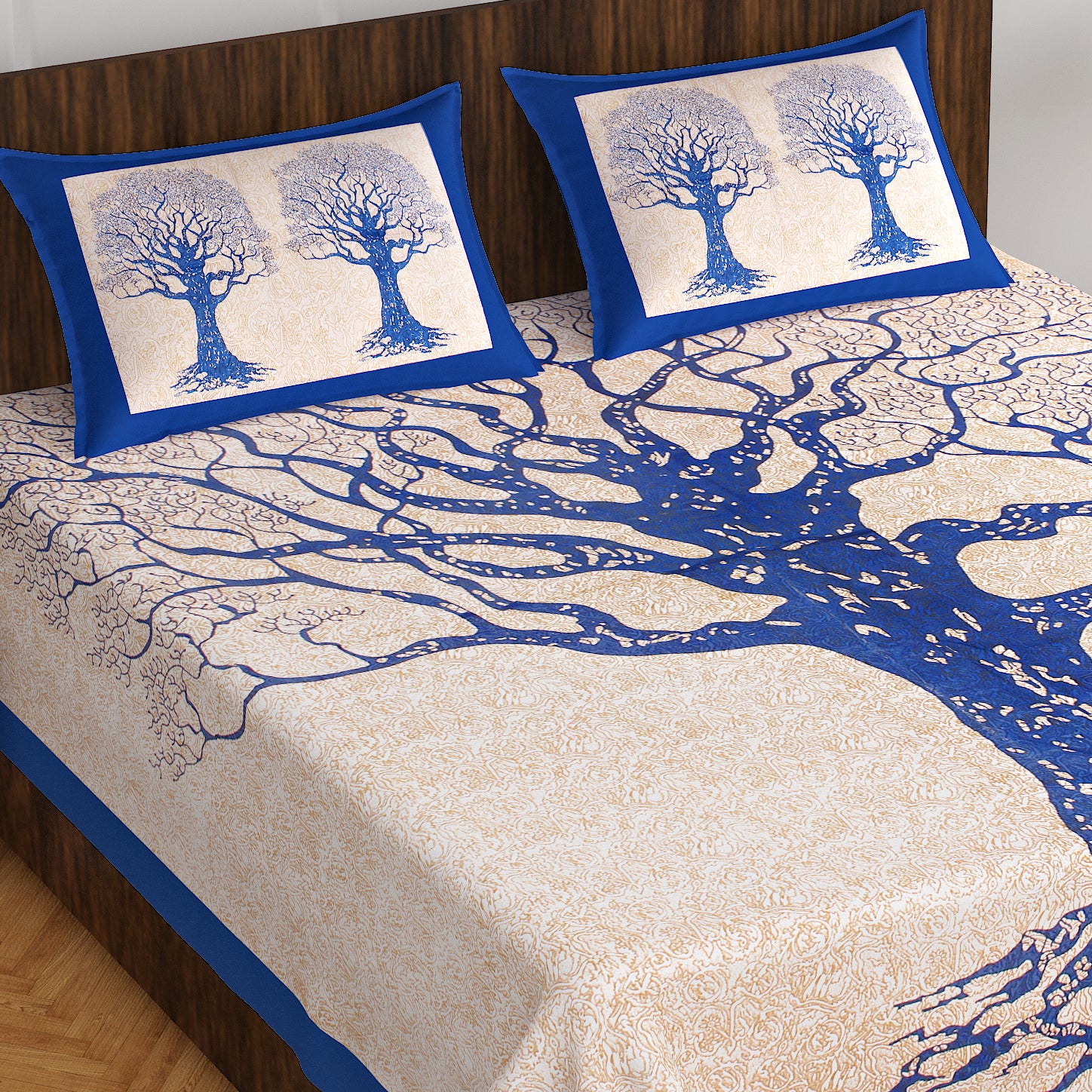 Trendy Bedsheet 100% Cotton Queen Size Bedsheet With 2 Pillow Cover www.jaipurtohome.com