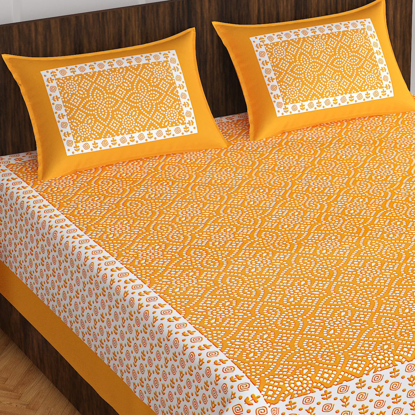 Trendy Bedsheet 100% Cotton Bedsheet 280-TC Cotton Queen Size Bedsheet With 2 Pillow Cover www.jaipurtohome.com