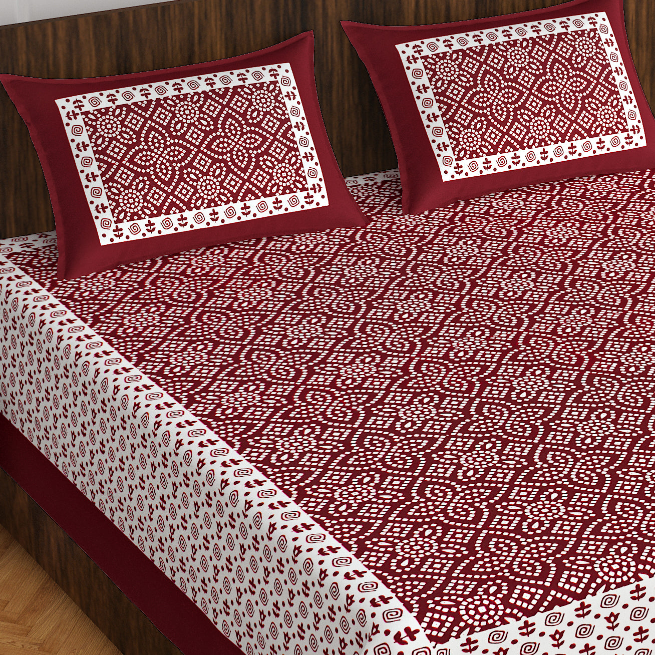 Trendy Bedsheet 100% Cotton Bedsheet 280-TC Cotton Queen Size Bedsheet With 2 Pillow Cover www.jaipurtohome.com