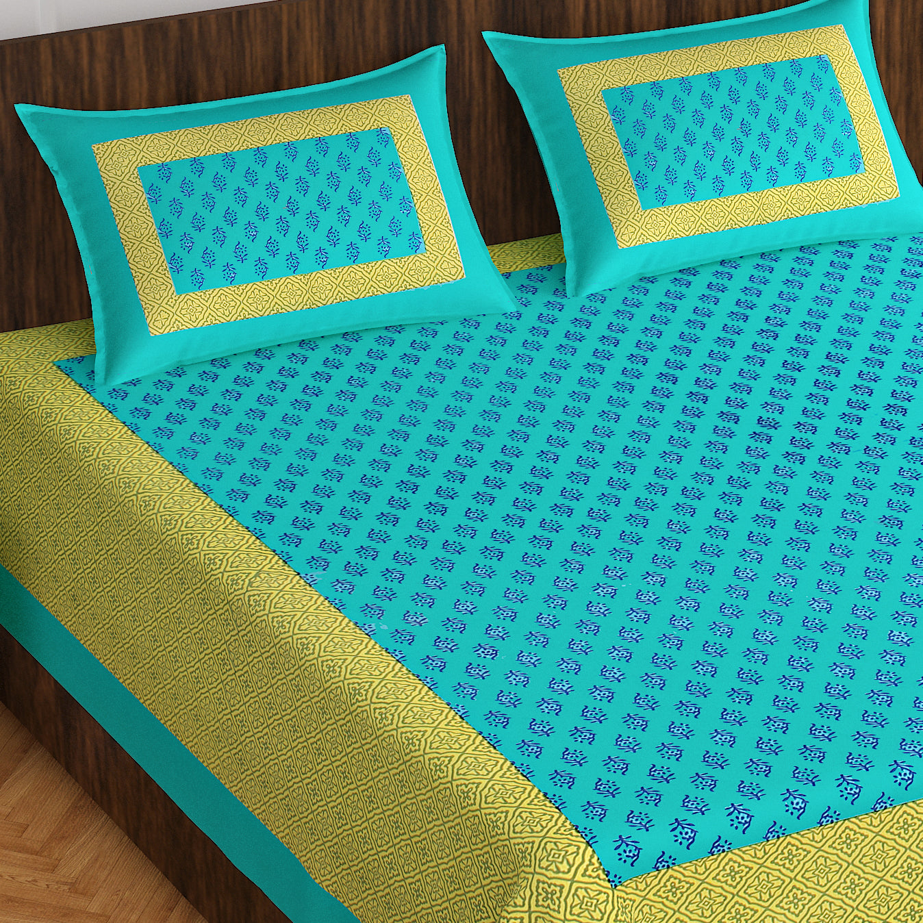 Trendy Bedsheet 100%  Cotton Queen Size Bedsheet With 2 Pillow Cover www.jaipurtohome.com