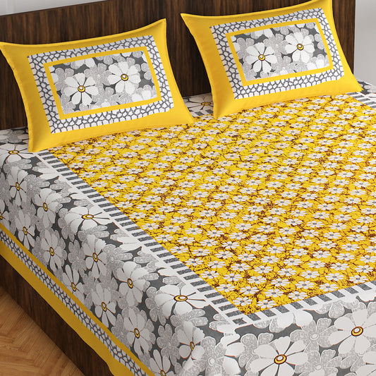 Rajasthani Trendy Bedsheet 100% Cotton Bedsheet 280-TC Cotton Queen Size Bedsheet With 2 Pillow Cover www.jaipurtohome.com