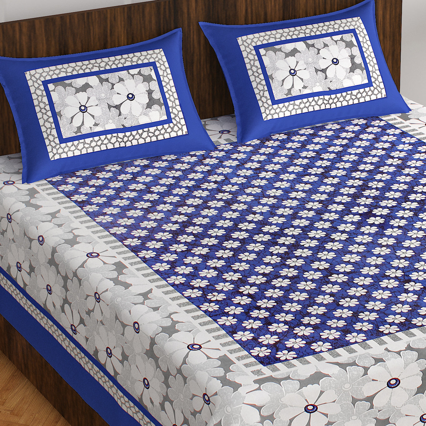 Rajasthani Trendy Bedsheet 100% Cotton Bedsheet 280-TC Cotton Queen Size Bedsheet With 2 Pillow Cover www.jaipurtohome.com