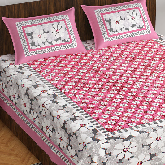 Rajasthani Trendy Bedsheet 100% Cotton Bedsheet 280-TC Cotton Queen Size Bedsheet With 2 Pillow Cover www.jaipurtohome.com