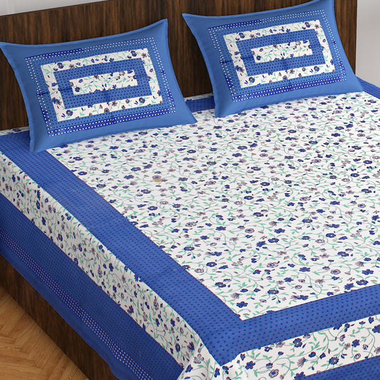 Jaipuri Trendy Bedsheet 100% Cotton Rajasthani Traditional  Queen Bedsheet with 2 Pillow Cover 90*100 www,JaipurToHome.com