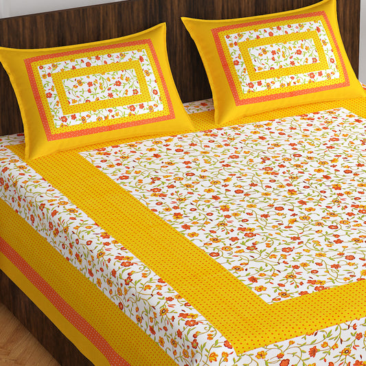 Jaipuri Trendy Bedsheet 100% Cotton Rajasthani Traditional  Queen Bedsheet with 2 Pillow Cover 90*100 www,JaipurToHome.com