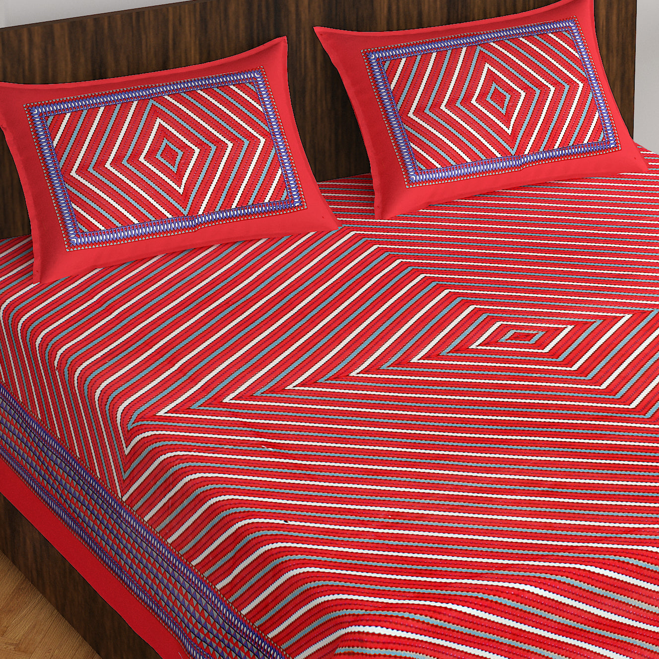 Trendy Bedsheet 100% Cotton Bedsheet 280-TC Cotton Queen Size Bedsheet With 2 Pillow Cover www.jaipurtohome.com