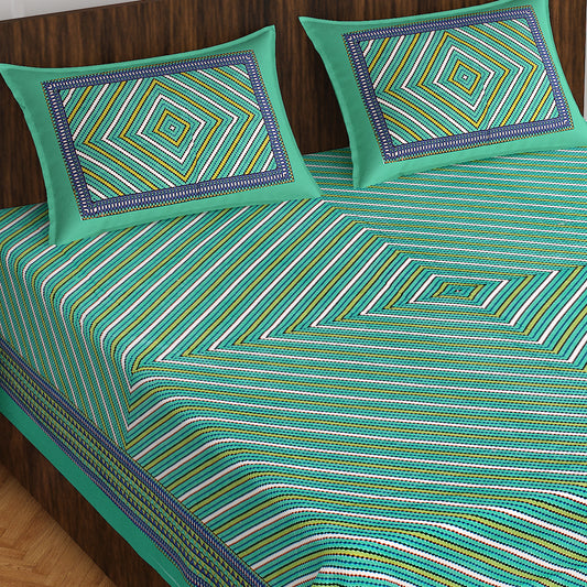 Trendy Bedsheet 100% Cotton Bedsheet 280-TC Cotton Queen Size Bedsheet With 2 Pillow Cover www.jaipurtohome.com