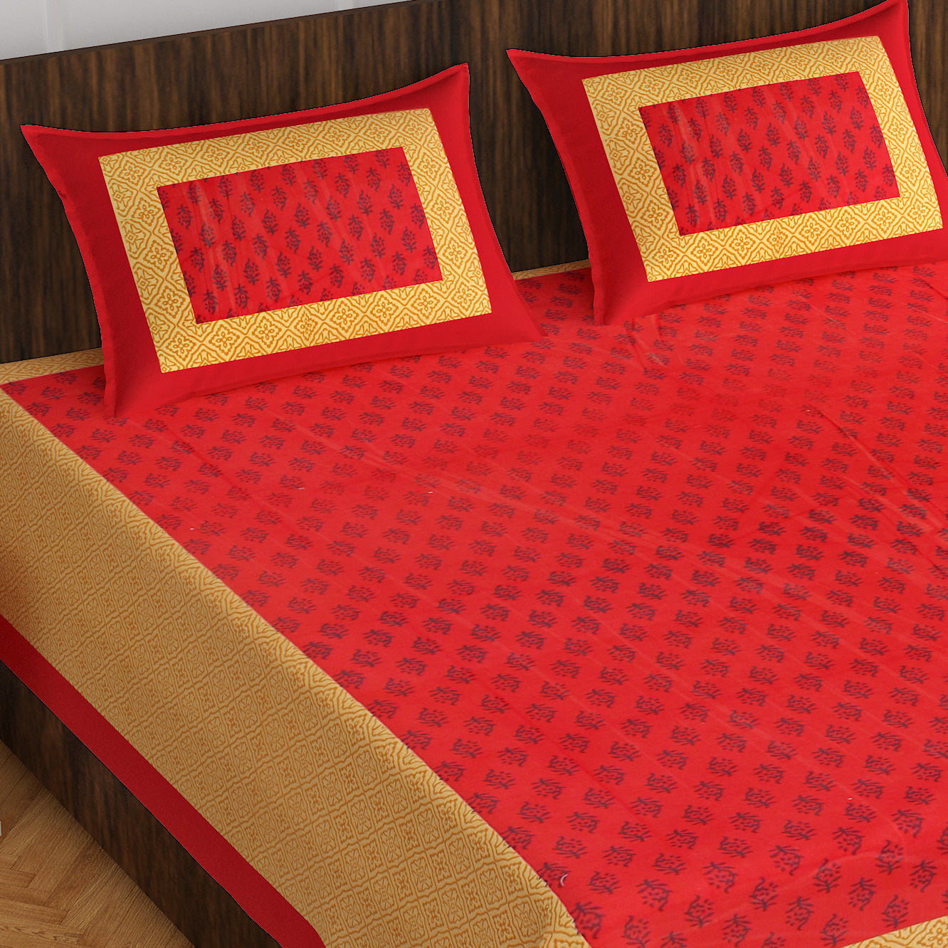 Trendy Bedsheet 100%  Cotton Queen Size Bedsheet With 2 Pillow Cover www.jaipurtohome.com